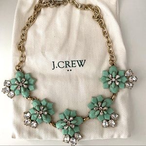 J. Crew Mint Green Floral Statement Necklace